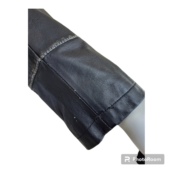 Fabric life faded leather women's jacket coat black leather women's Size M - Picture 12 of 12